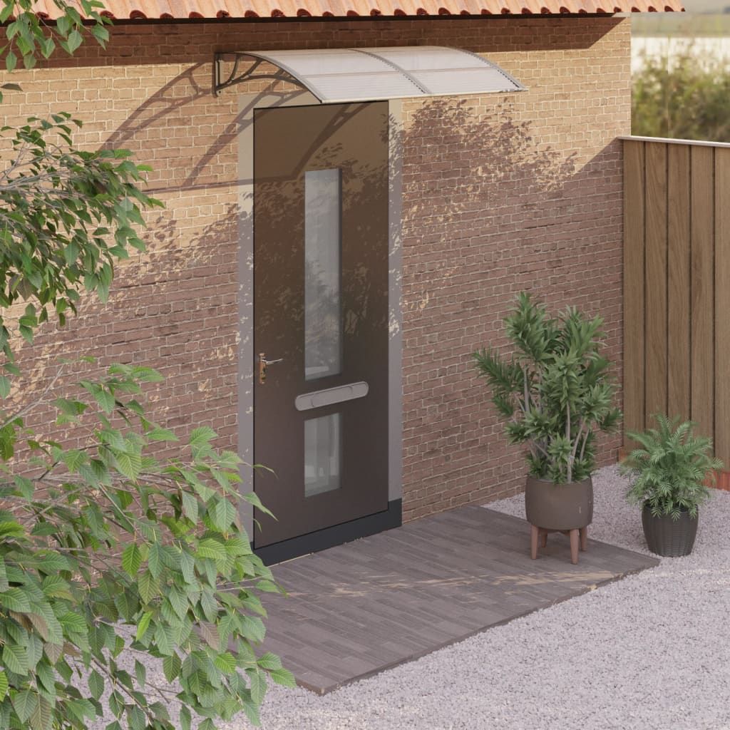 Toldo parasol | marquesina de puerta policarbonato gris 150x75 cm cfw23621