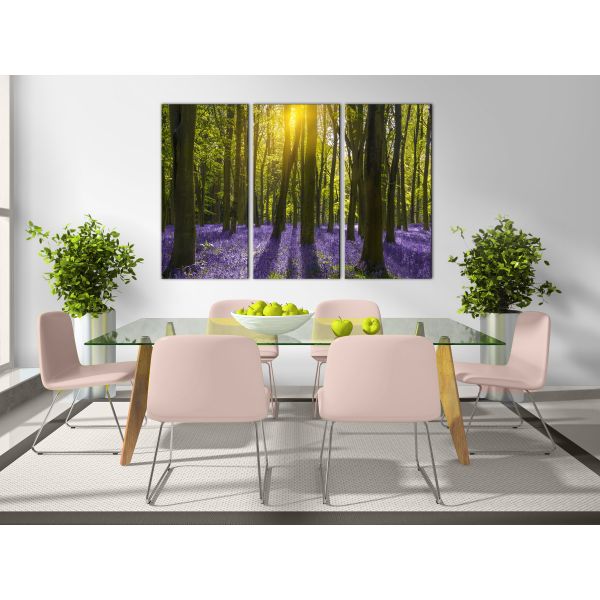 Tableau Hyacinth Field (3 Parts) 120x80 cm - 2