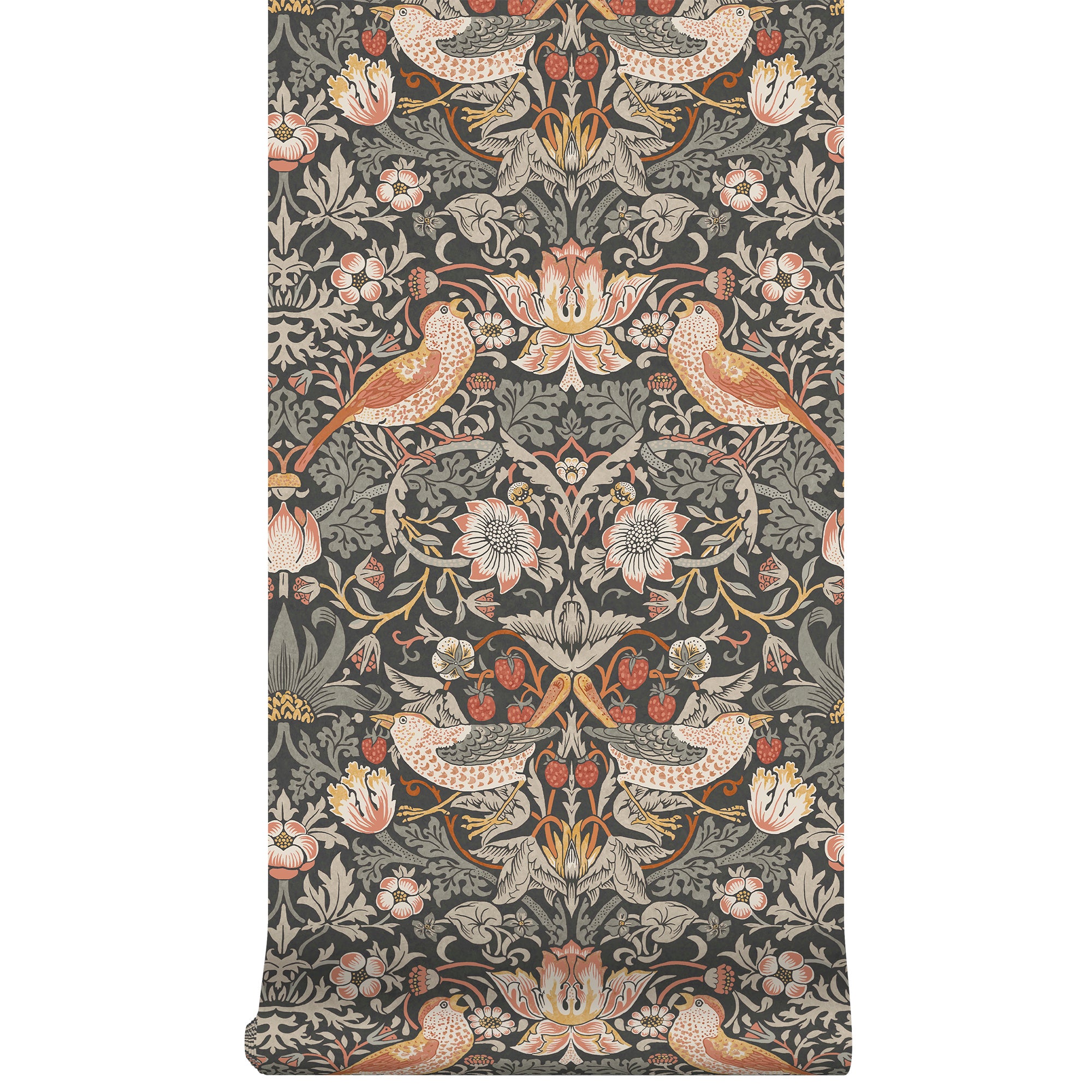 William Morris at Home Tapeta flizelinowa Złodziej truskawek Czarny jak węgiel drzewny 10 m x 52 cm - 2