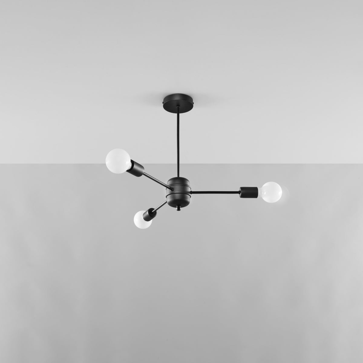 Żyrandol LINGORO 3 czarny LED 4000K - 61x61x46cm Sollux