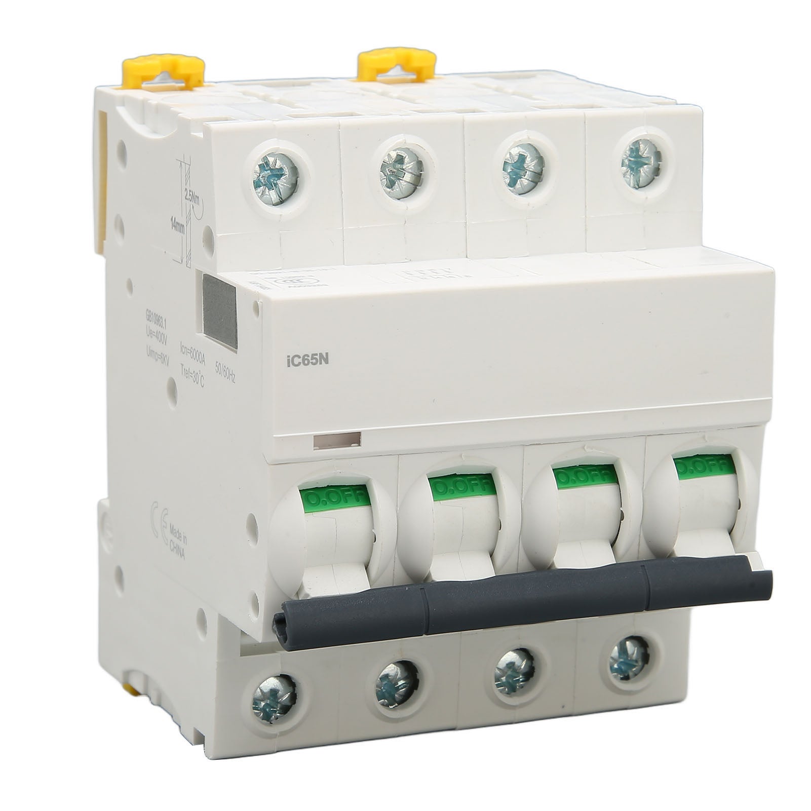 Disjoncteur Miniature PA66 boîtier ignifuge 4P disjoncteur automatique pour bâtiment Commercial AC 400V 40A