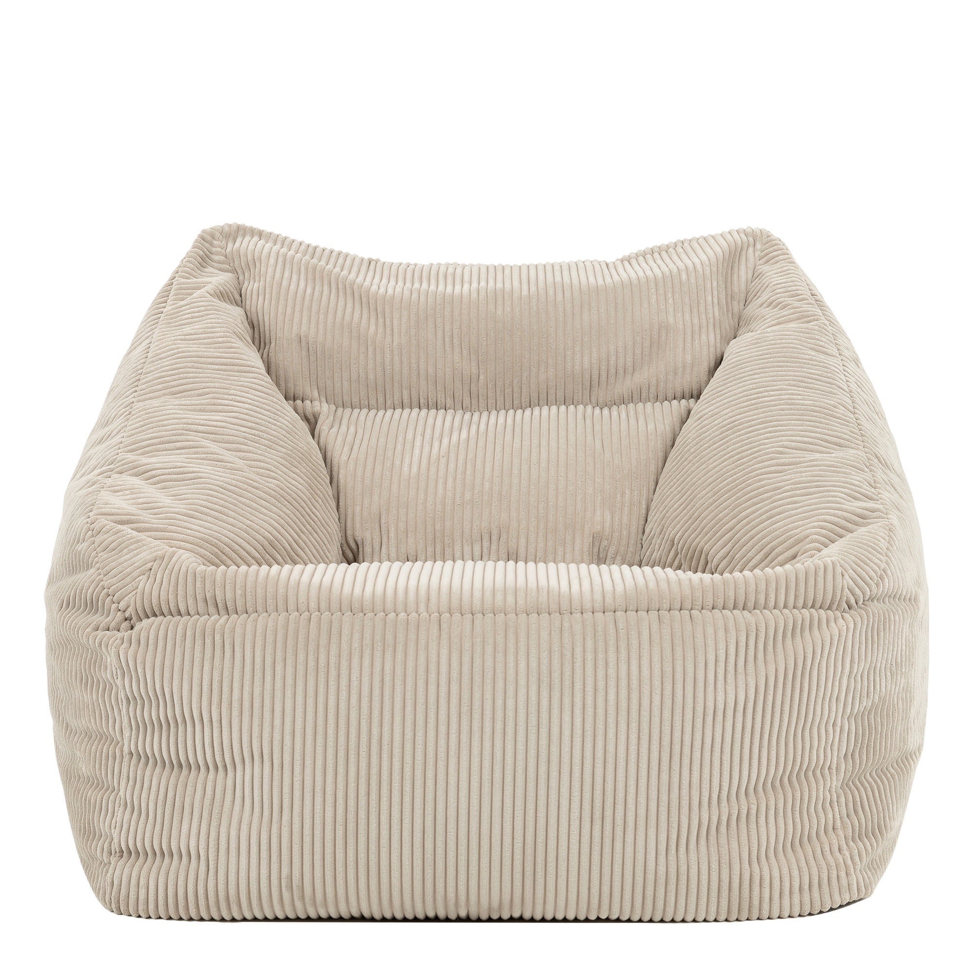 Pouf fauteuil Icon velours côtelé beige galet, salon, chambre, 97x84cm Oeko-Tex® - 4