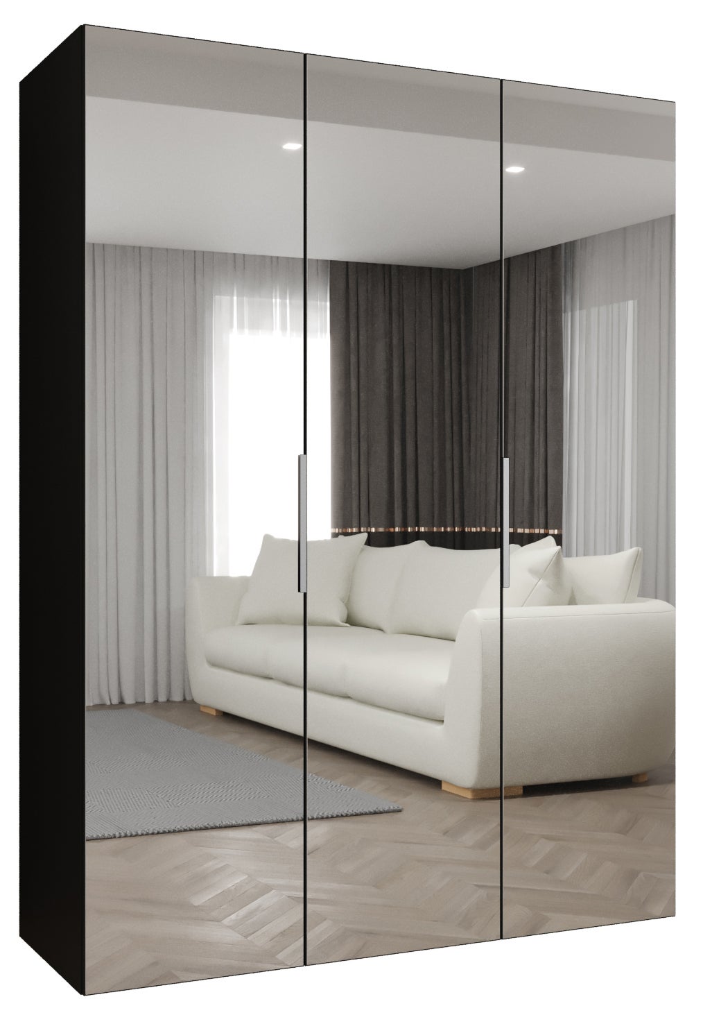 Szafa uchylna otwierana Marbella 3 150 x 52 x 202 cm czarny + u. kaszmir Abiks Meble