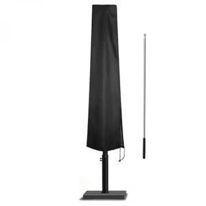 Housse De Protection Pour Parasol Déporté Royouzi - Tissu Oxford 420D Imperméable | Perche Télescopique Incluse | 265 X 40/70/50 Cm