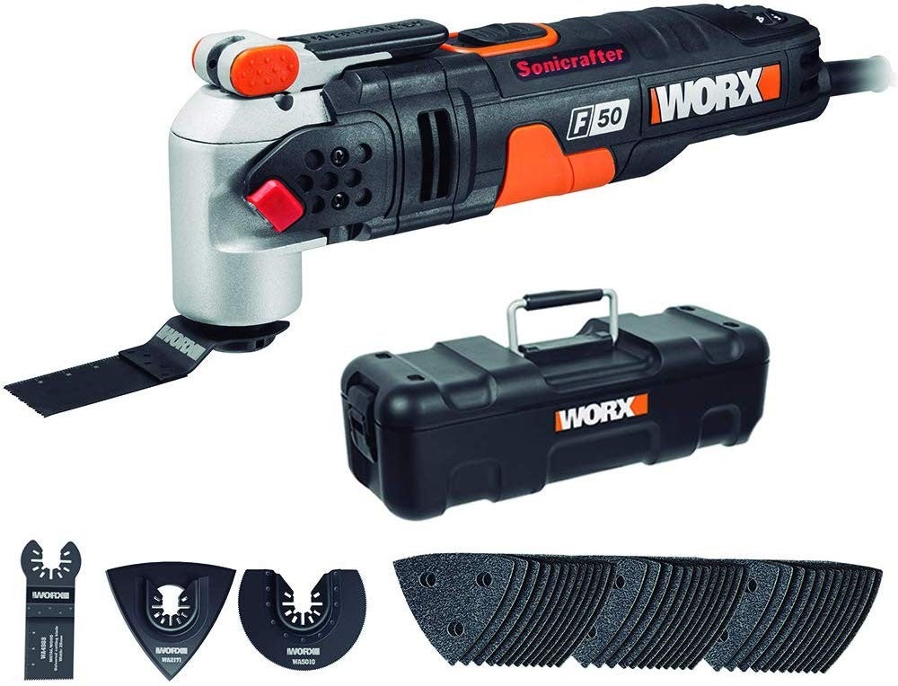 Sonicrafter Worx WX678.9 – Multitool Oscillante 20V Senza Batteria, Velocità 5.000-20.000 Osc/min, Sistema Hyperlock