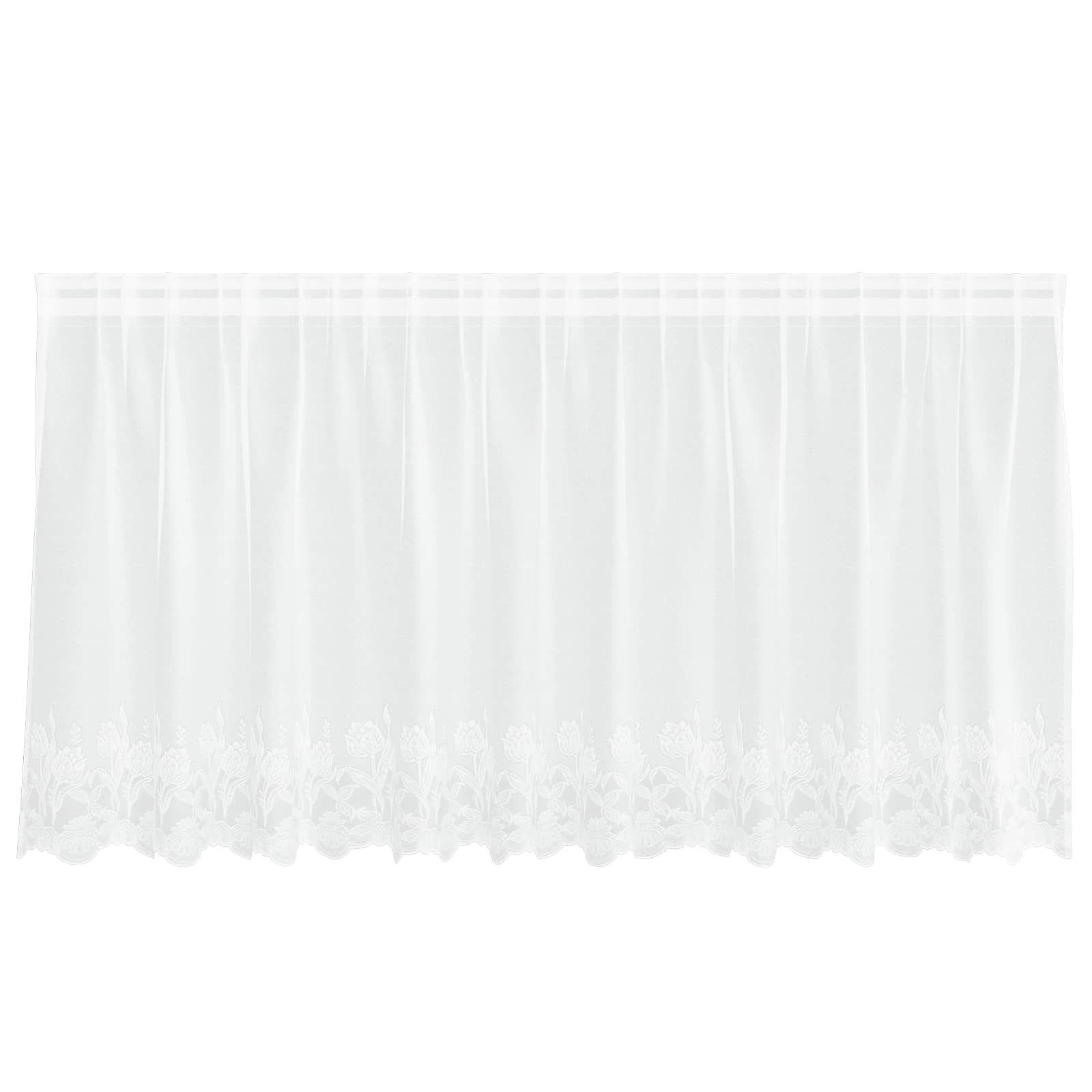 Firanka Koronkowa z zasłonami Biały 100 x 300 cm Poliester vidaXL - 2