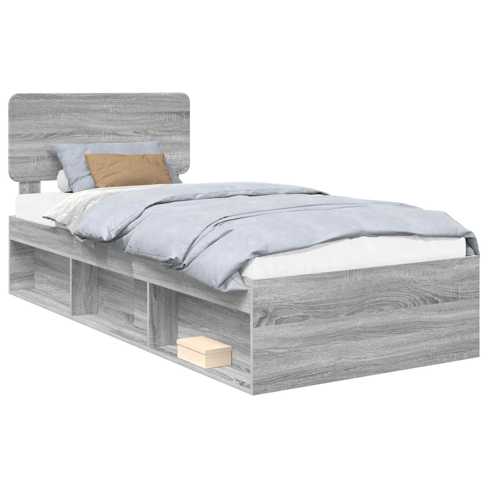 Cadre de lit Gris 100 x 200 cm Pin massif - 2