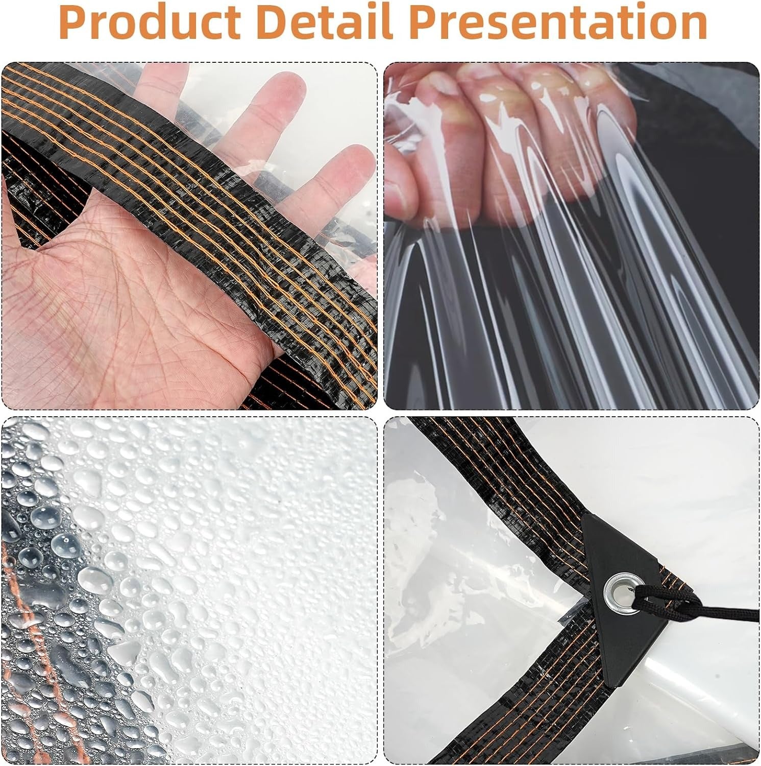 Lona transparente impermeable 3x4m para invernadero, lona plegable de PVC impermeable, protección contra la lluvia - 5