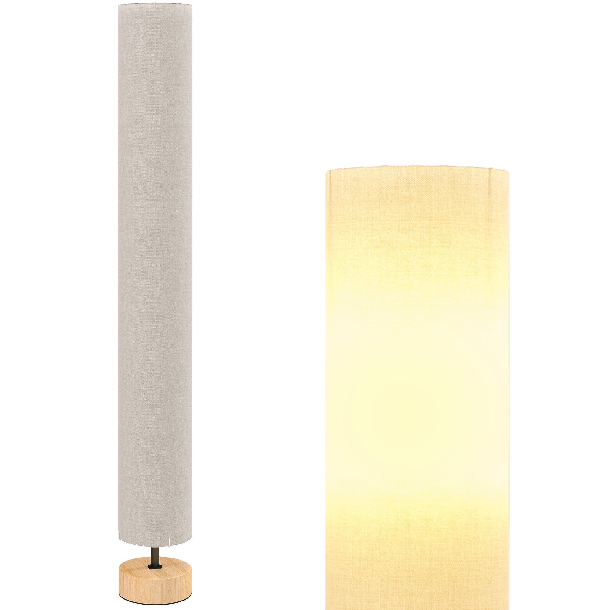 Lampadaire Sur Pied Avec Interrupteur Au Pied - Douille E27 Max 10W, Hauteur 156,5 Cm - Design Ouvert éclairage Indirect - Couleur Coffee/gris - Pour Salon, Chambre, Bureau - 6