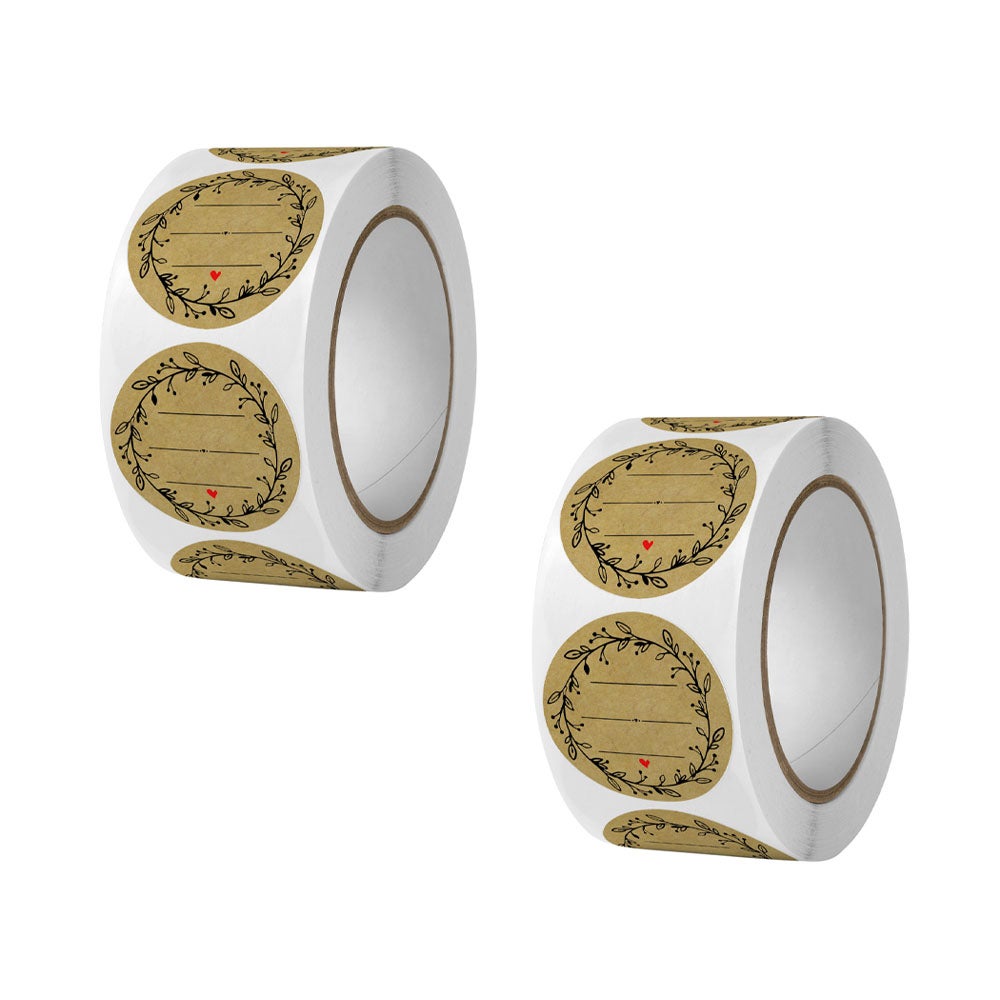 Autocollants De Remerciement En Papier Kraft Naturel - 1000 Pièces