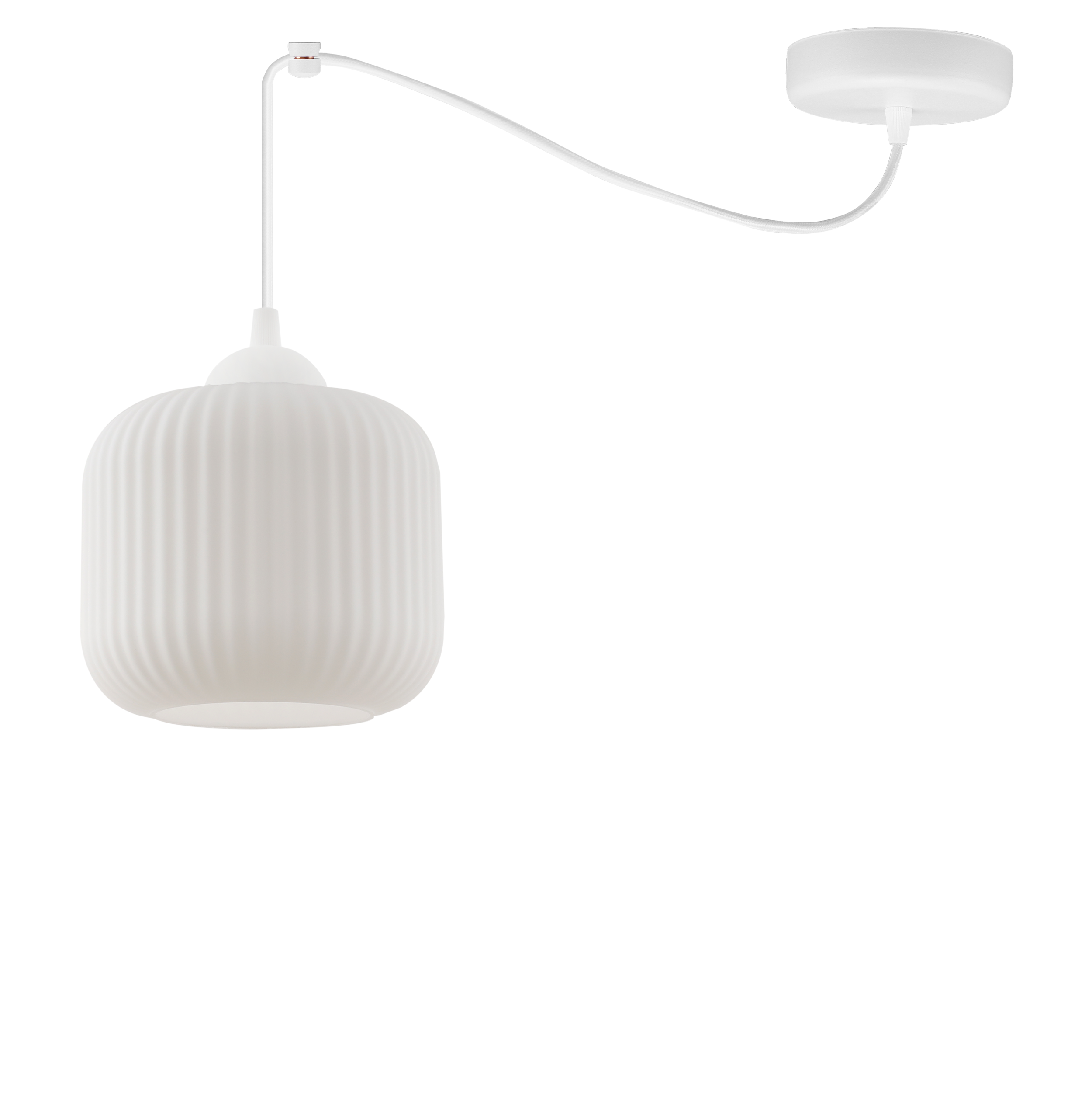 Lampa sufitowa wisząca Riffle Pająk loft 1xE27 klosz walec biały Light Home LH - 7