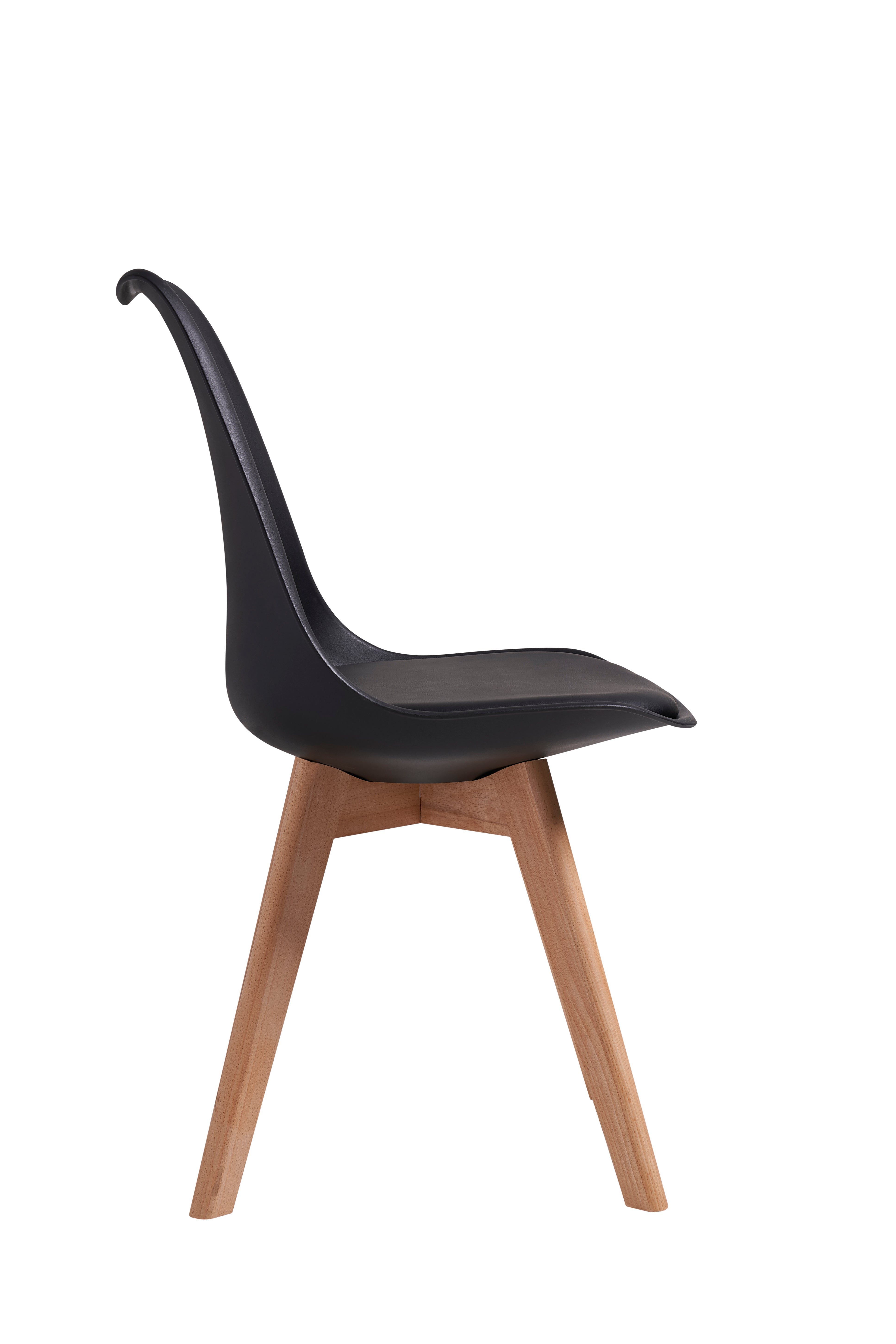 TEENO Chaises de Salle à Manger scandinave, Chaise de Bureau rétro, Noir, Lot de 6 - 2