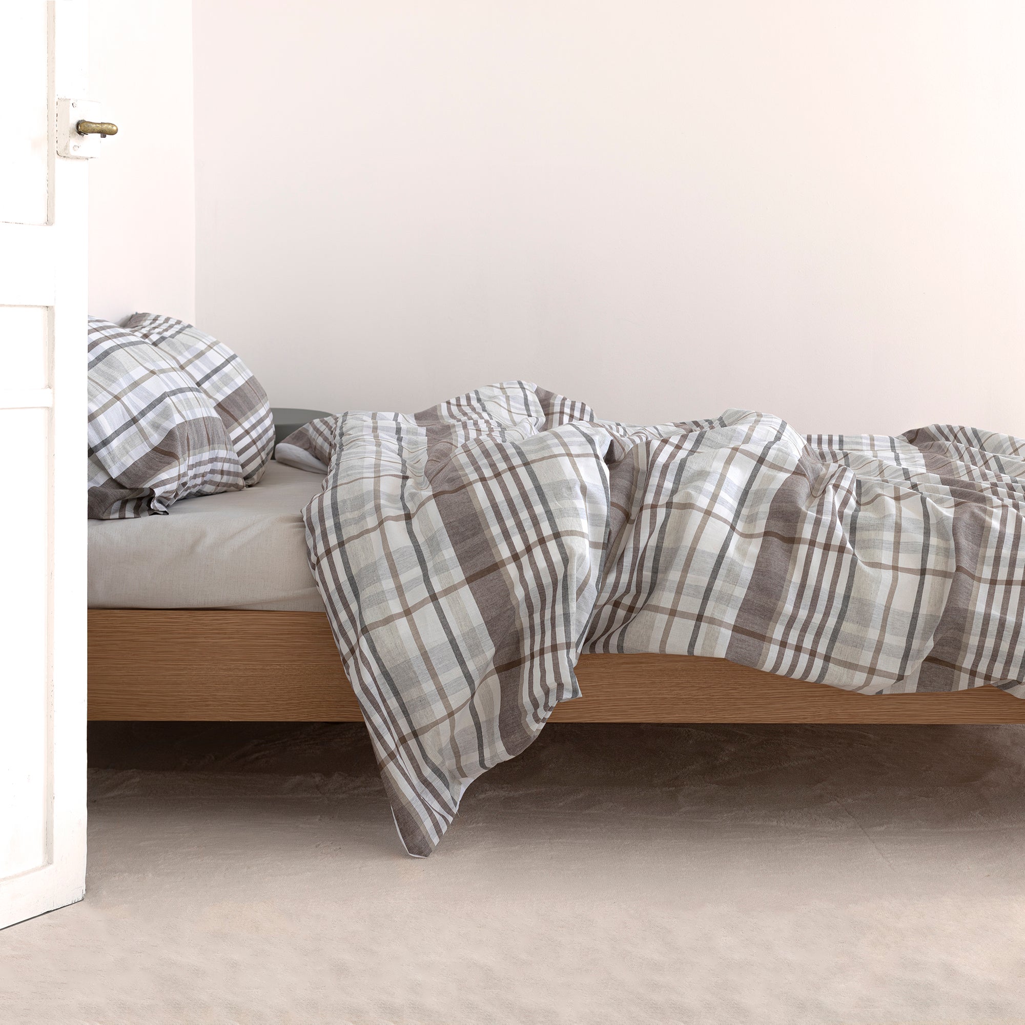 Couette Betten-anne 220x220 – Remplissage 100% Duvet, 960g, Carreaux 7x7