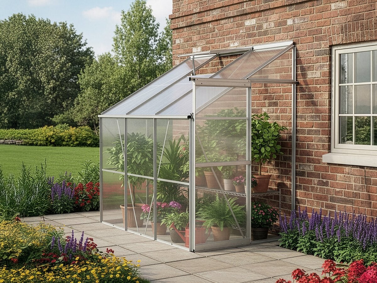 Serre jardin adossée en polycarbonate 