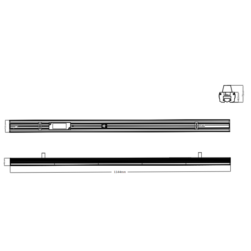 Suspension Linéaire LED 120cm 40W 130lm/W Interconnectable CCT Noir - 3000K/4200K/6400K - SILUMEN - 4