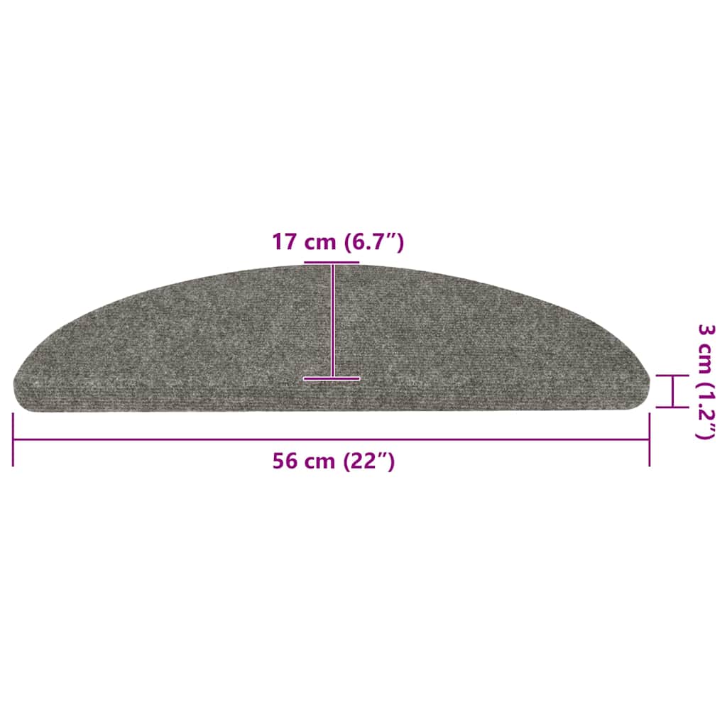Tapis d'escalier auto-adhésifs 20 pcs gris 56x17x3 cm - 8