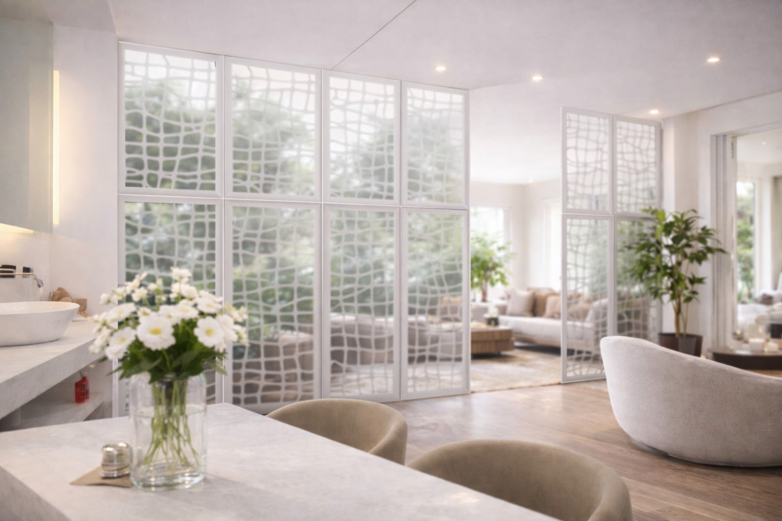 SUNFLOWERS - Panel de PVC Perforado - Parasol - medida 73x73 cm - espesor 1 cm - color NEGRO - 5