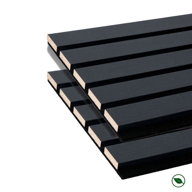 Lot de 2 Panneaux tasseaux bois MDF acoustique décor chêne lave sur feutrine 2600x300x17mm PEFC 70%