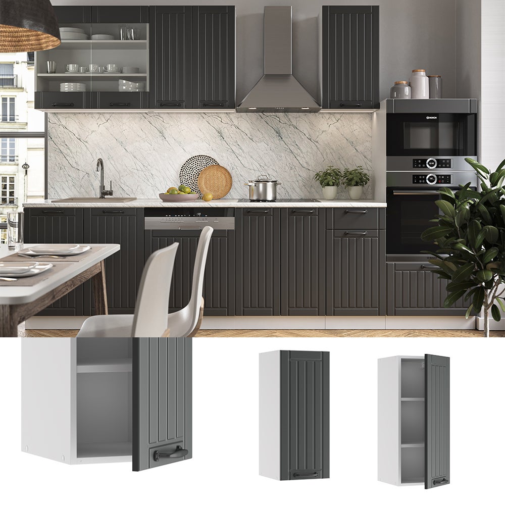 Vicco Elément haut de cuisine Fame-Line, Anthracite campagne, 30cm - 2