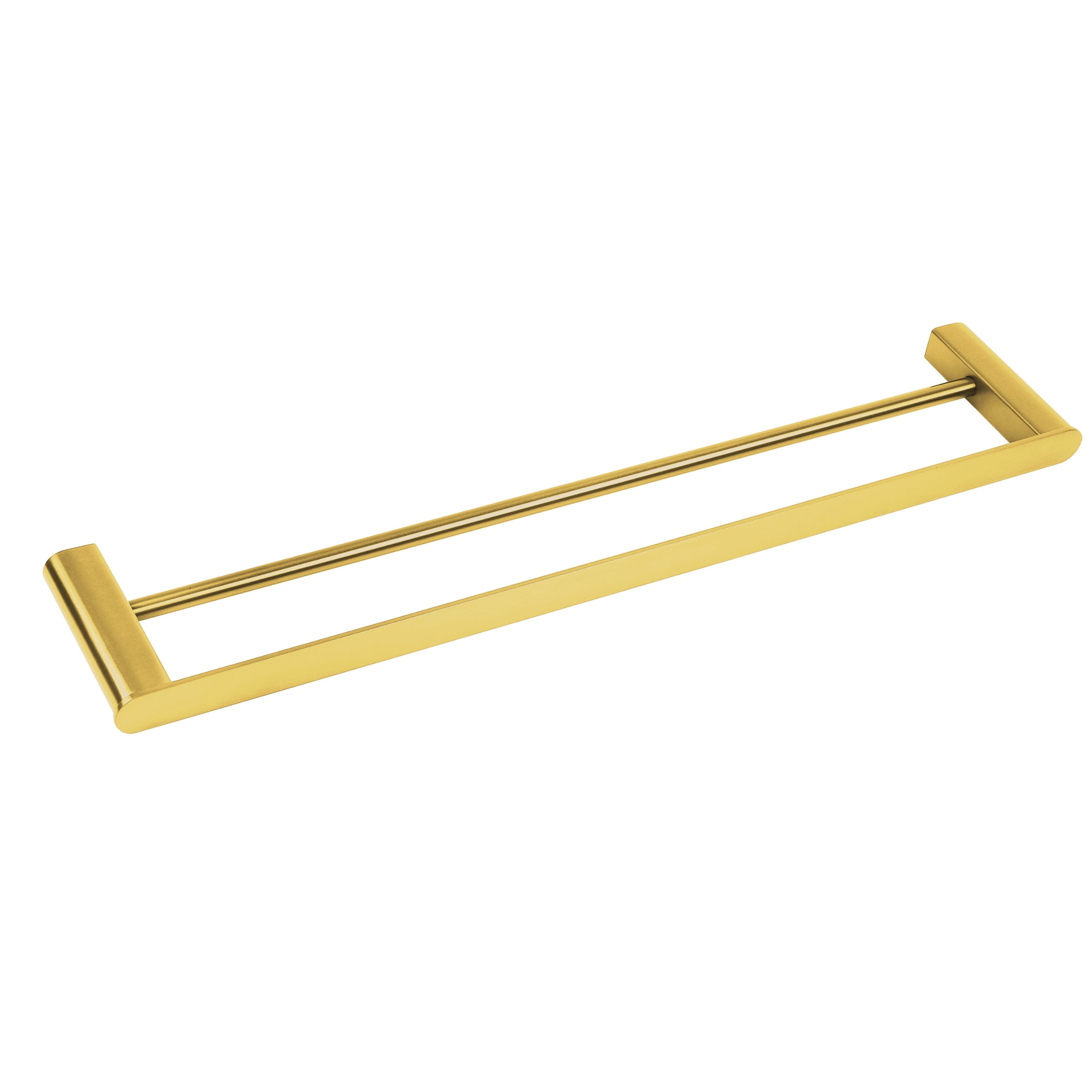 BALNEO - podwójny reling na ręczniki stal nierdzewna złoty - uchwyt na ręczniki 60 cm QARX nierdzewny - drążek łazienkowy