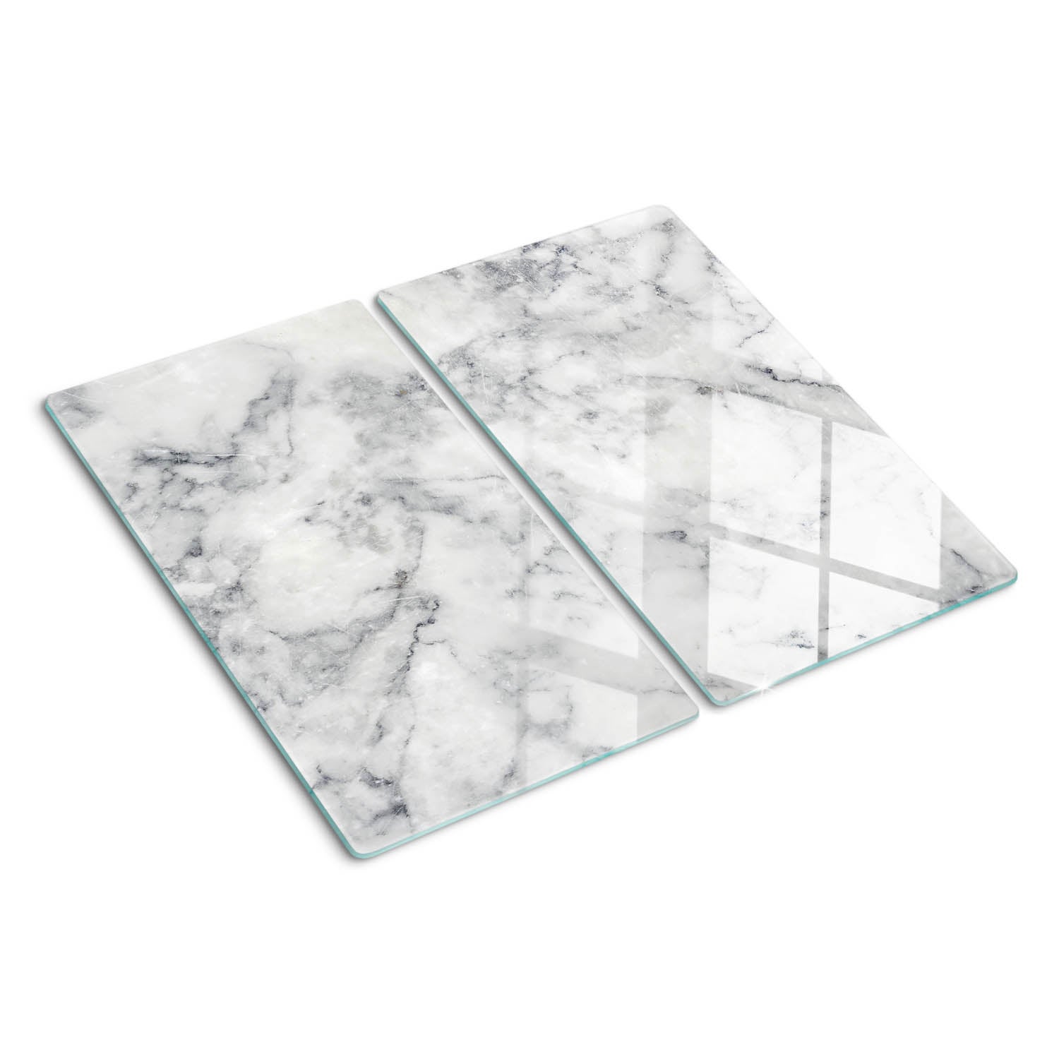 Szklana deska do krojenia Tulup Kształt prostokątny - 2x30x52 cm - Biały Marmur Kamień