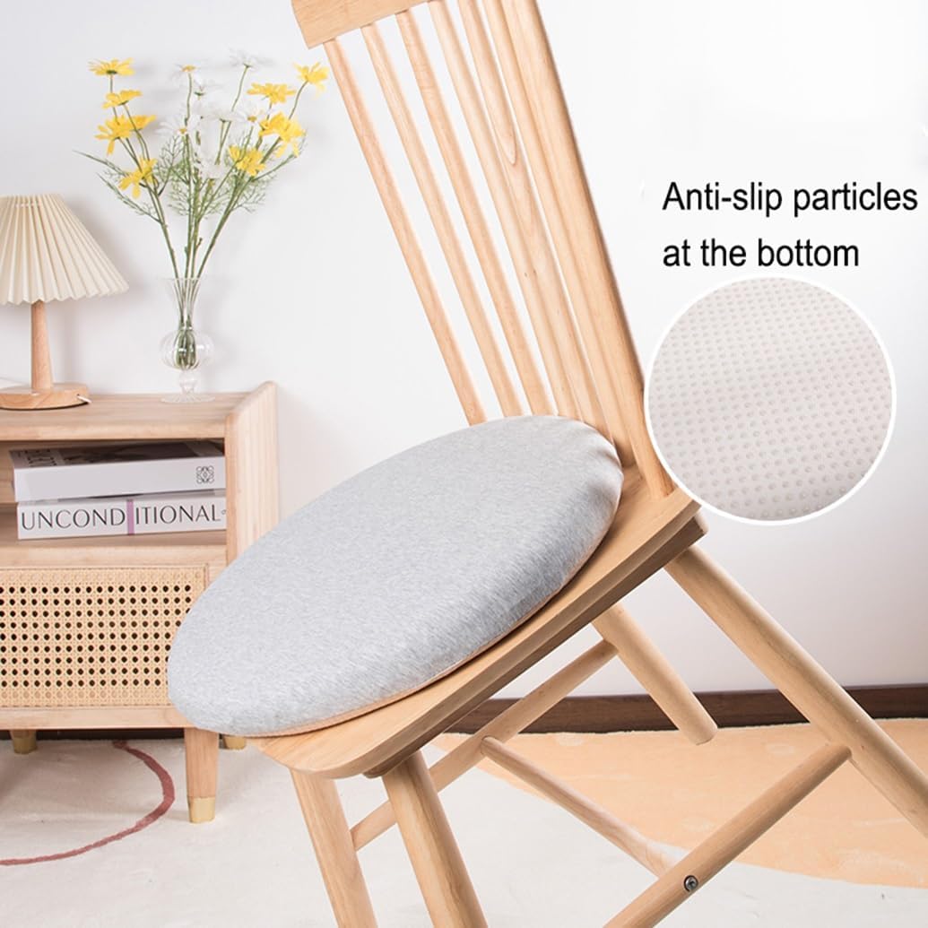 pezzo (grigio chiaro) diametro 45 cm * altezza 4,5 cm, cuscino per sedia rotondo in memory foam, cuscino per sedia antiscivolo / traspirante / rimovib - 3
