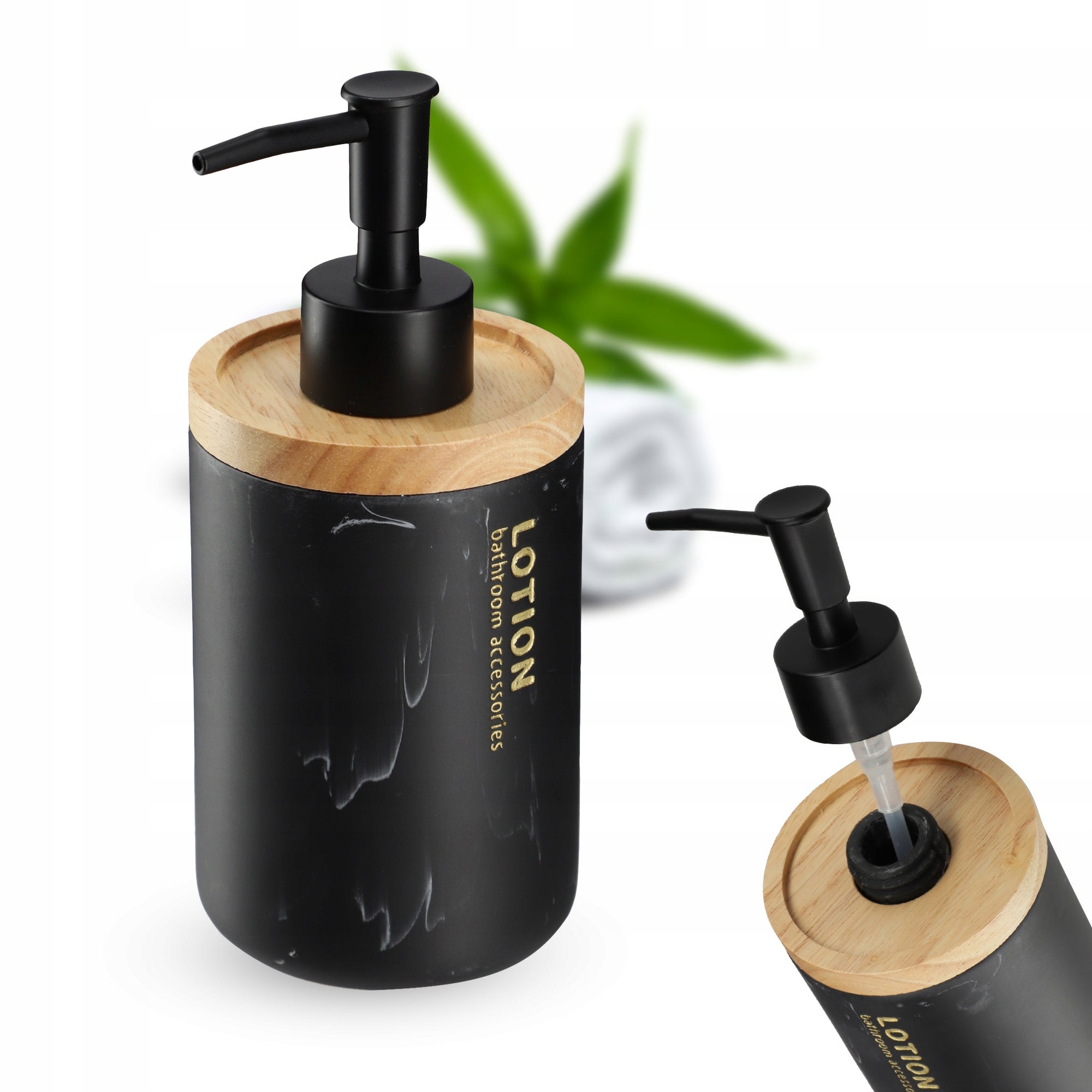 DOZOWNIK DO MYDŁA NA MYDŁO W PŁYNIE ŻELU 250 ml CZARNY IMITACJA MARMUR