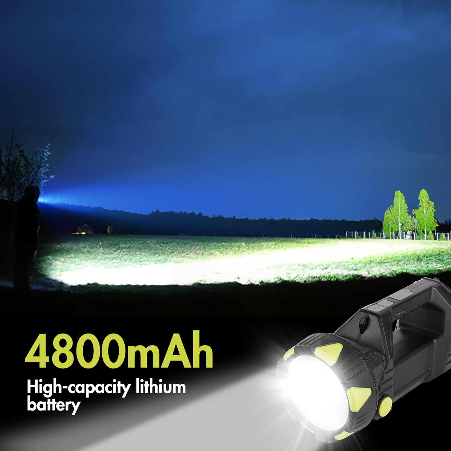 Akumulatorowa latarka LED, superjasna z 8 trybami, przenośna latarka, latarka kempingowa - 2
