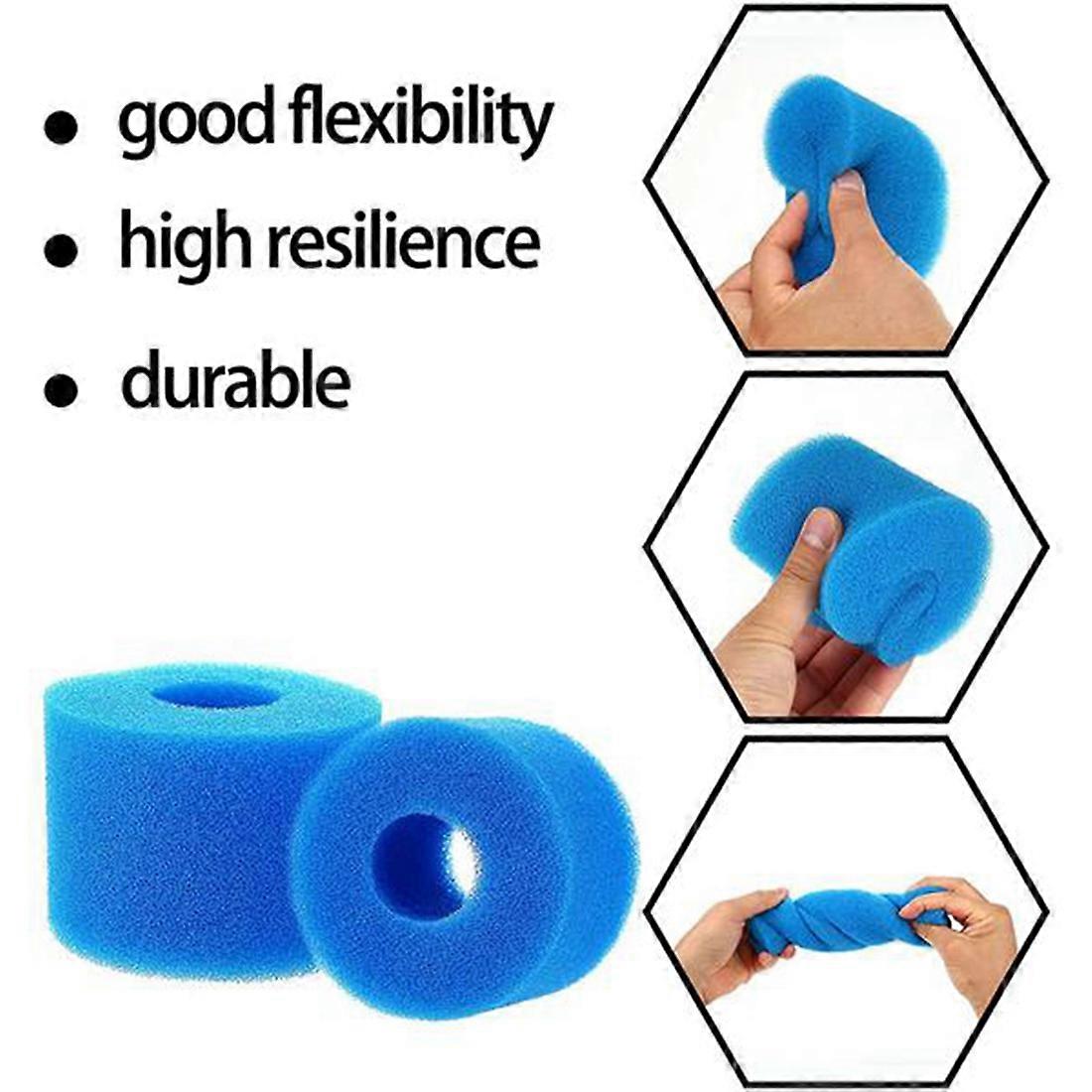 Lot de 4 filtres de piscine de type H, mousse filtrante de rechange - 5