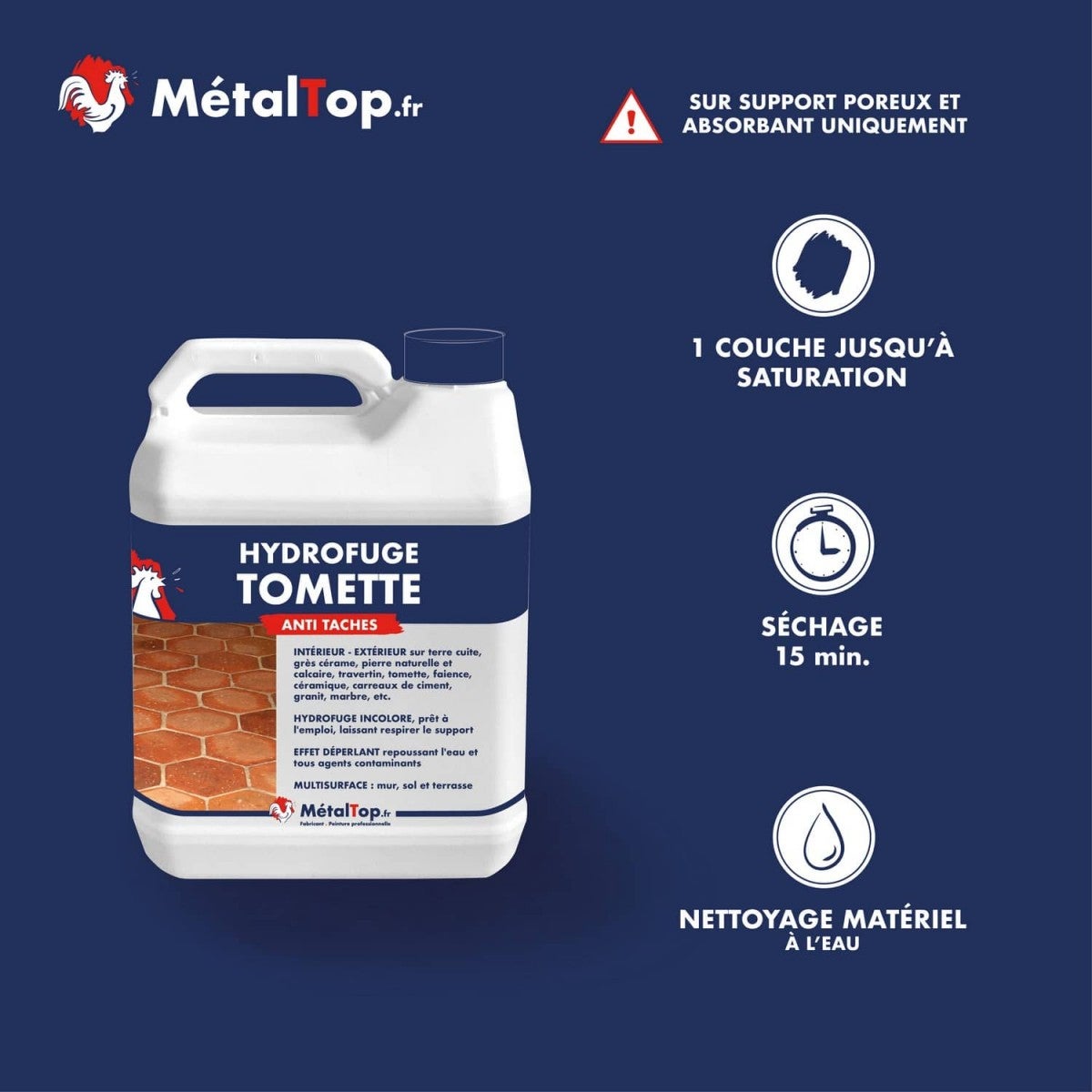 Hydrofuge Tomette - 1 L - Métaltop - 4