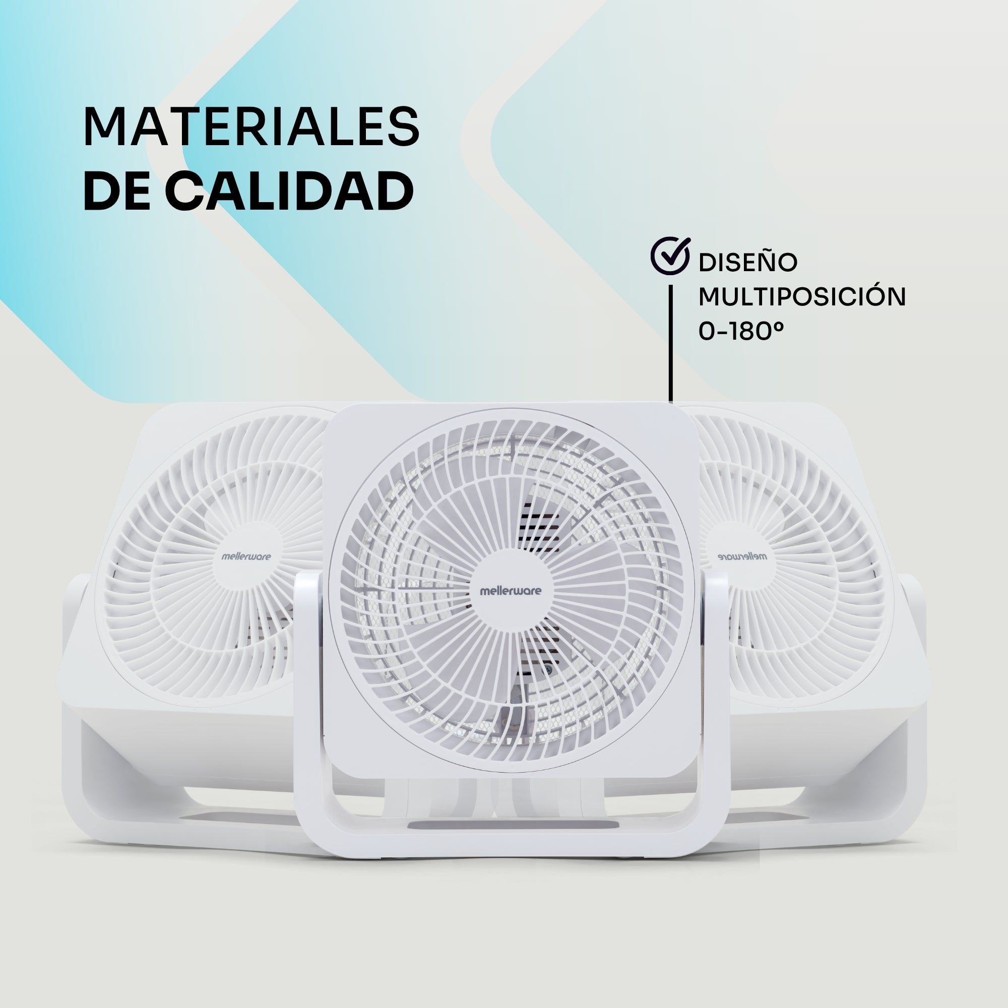 Ventilador de mesa silencioso Mellerware Air Power 30 | Potência de 30 W | 3 velocidades | 3 pás | Fluxo de ar refrescante | Fácil de transportar - 6