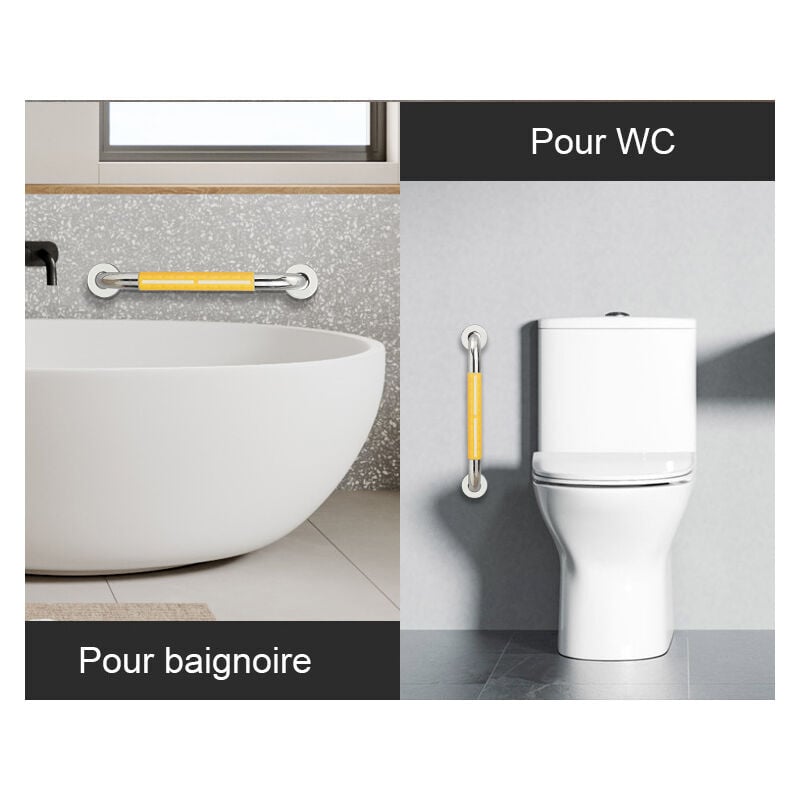 Uchwyt bezpieczeństwa do wanny - Uchwyt ścienny ze stali nierdzewnej do toalety - 50 cm - 4