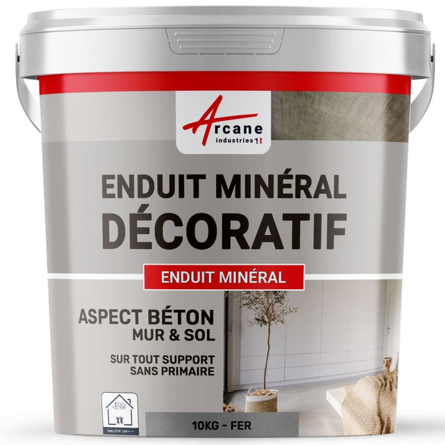 Enduit Minéral Aspect Béton Mur et Sol Fer - 10 kg - ARCANE INDUSTRIES