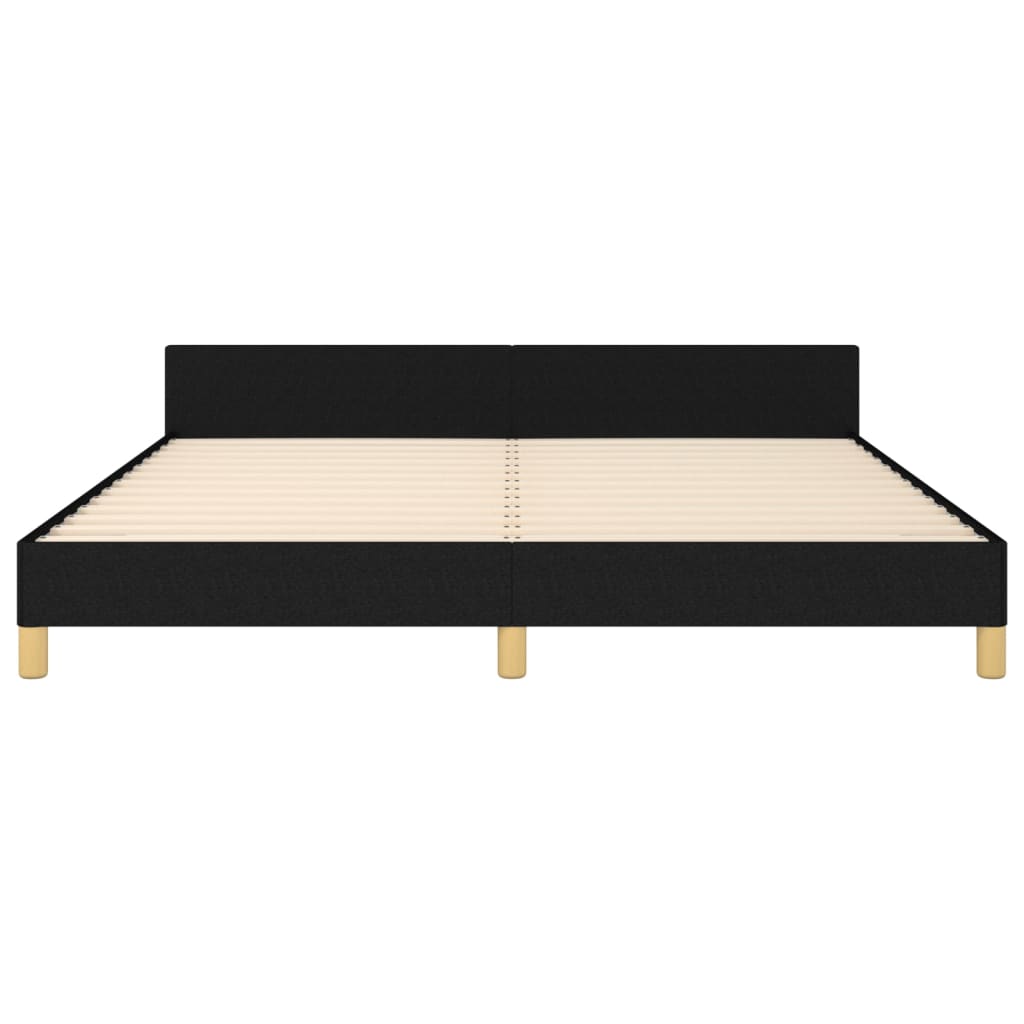 Cadre de lit sans matelas, tissu noir, pour la chambre, 160 × 200 cm - 6