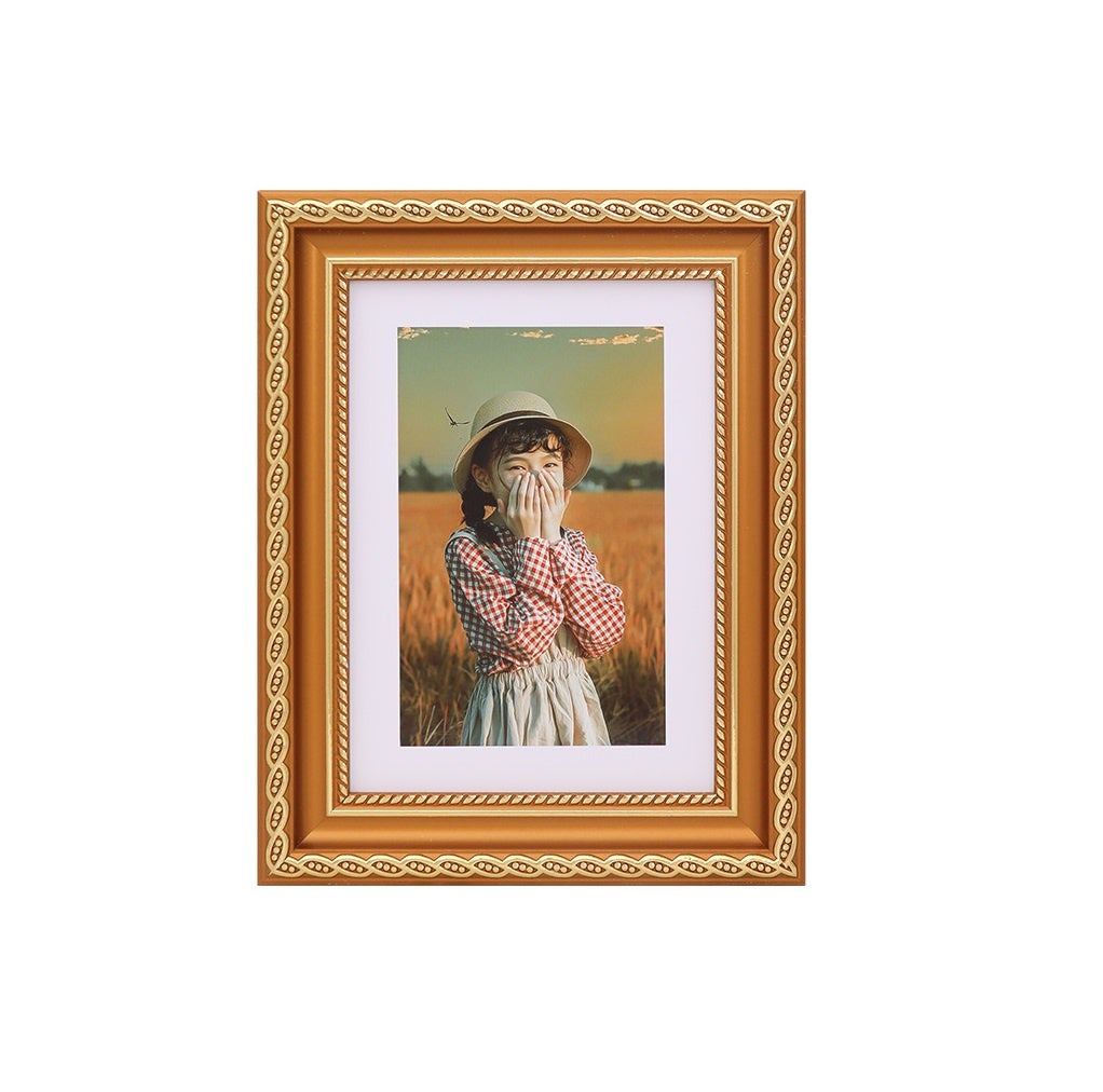 Cadre Photo Baroque CABBEL CELI Blanc-Or 15x21 Cm - Style Vintage Avec Verre Acrylique Incassable