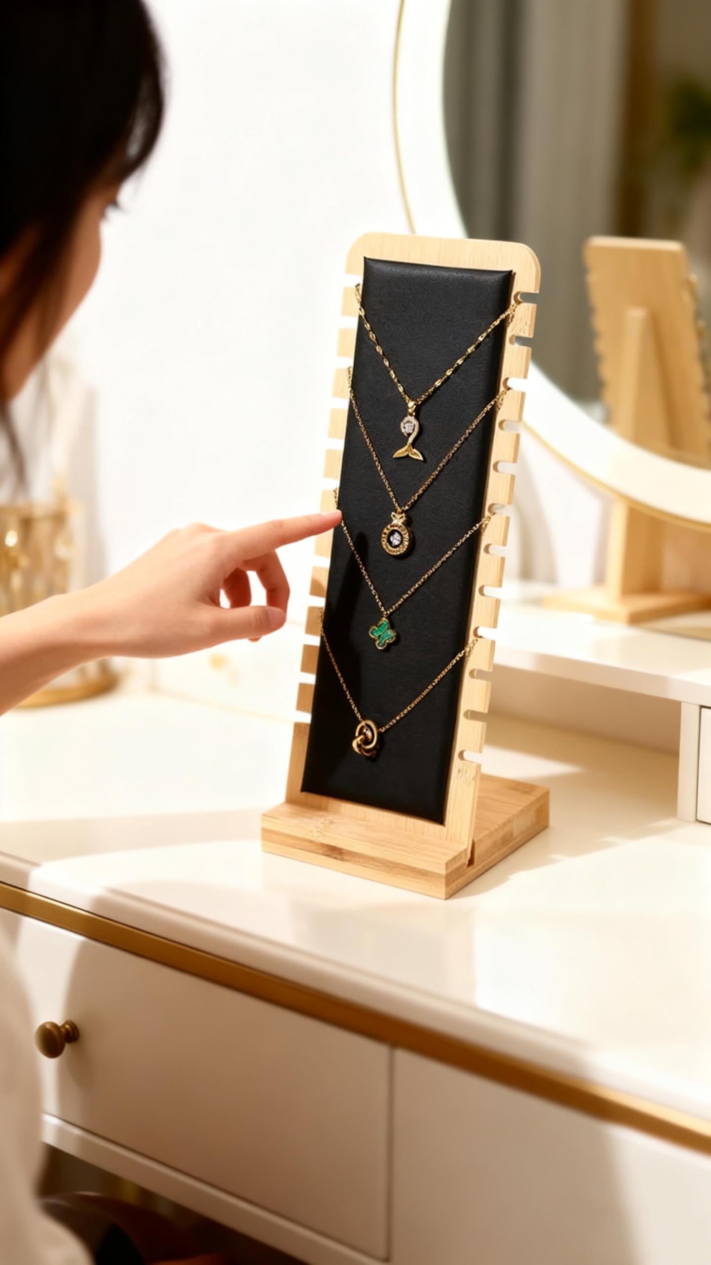 Présentoir à Bijoux En Bois 12 Emplacements Porte Collier Bracelet Pour Pendentifs Colliers Et Bracelets Présentoirs à Bijoux Élégants Et Pratiques - 9