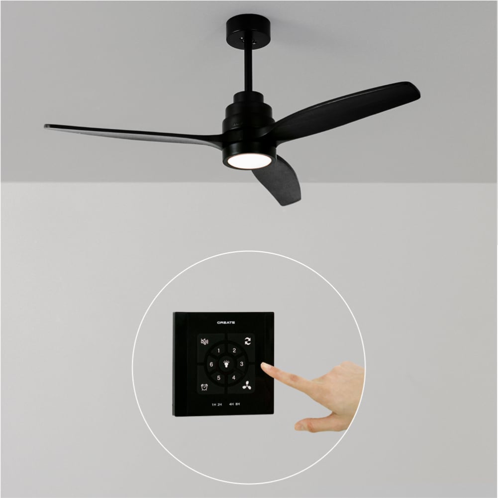 WINDSTYLANCE DC - Ventilateur de Plafond 40W Silencieux Ø132 cm - Avec lumière et contrôleur mural + télécommande - 2