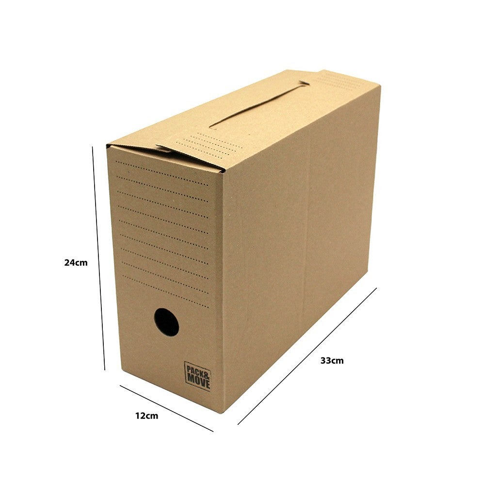 Pack and Move - Lot de 4 boites archives Taille M - 54 x 36 x 28 cm - Caisse de stockage incluse - 6