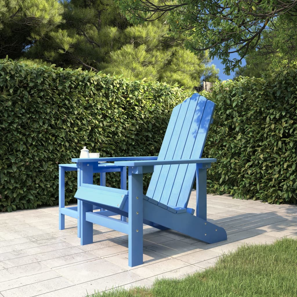 AKO Chaise De Jardin Adirondack Repose-pied Table PEHD Bleu Aqua