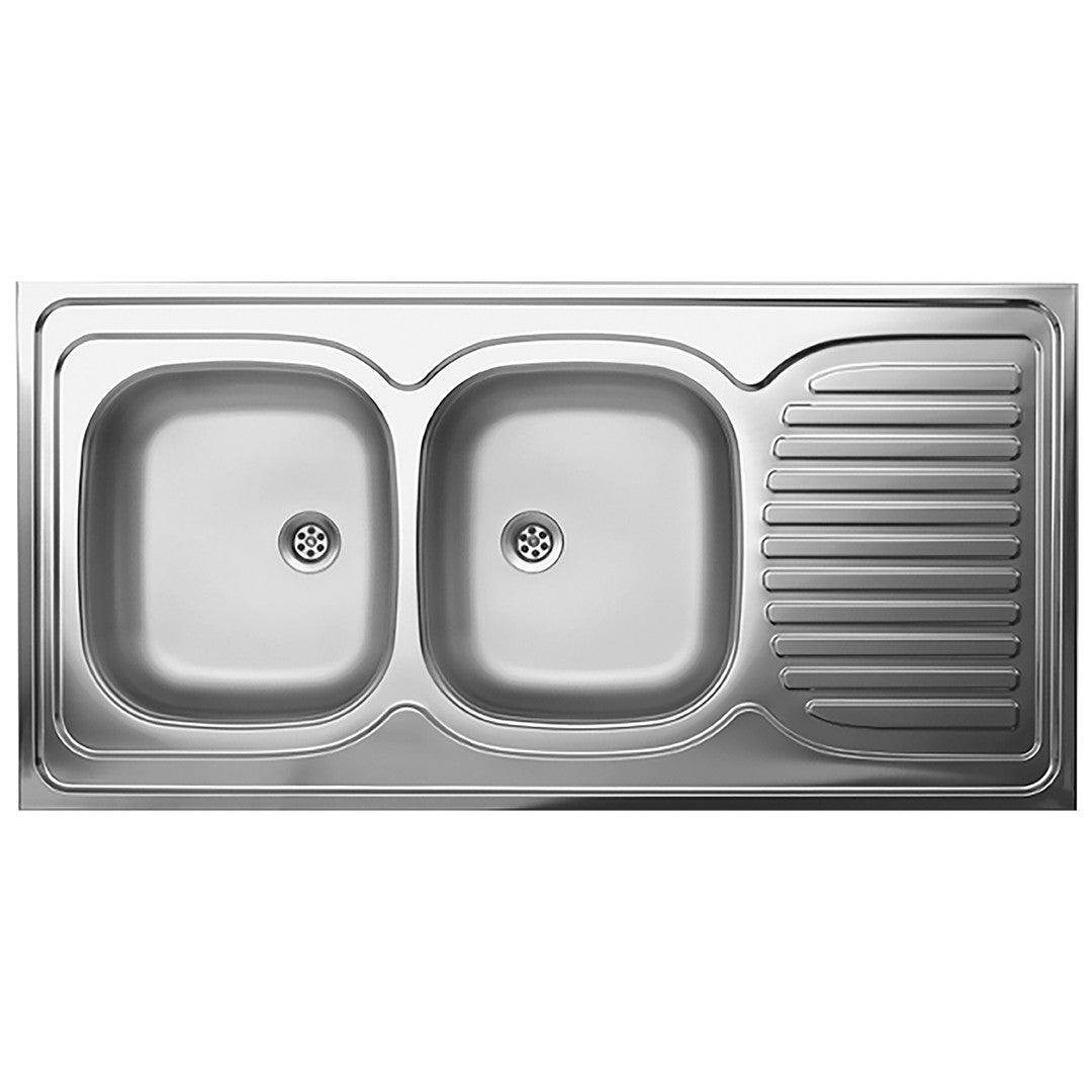 Zlewozmywak Kuchinox SERIA 60 stalowy dwukomorowy z ociekaczem nakładany 60x120 cm 1 szt.