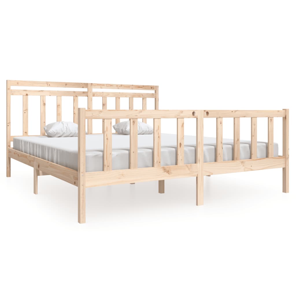 Cadre de lit sans matelas en bois massif - 2