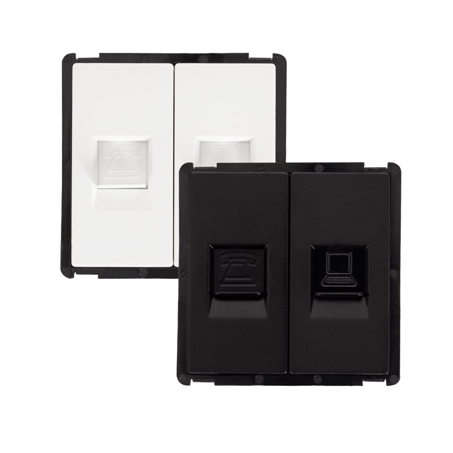 Trendi - Presa coassiale TV moderna lucida tattile+presa Ethernet