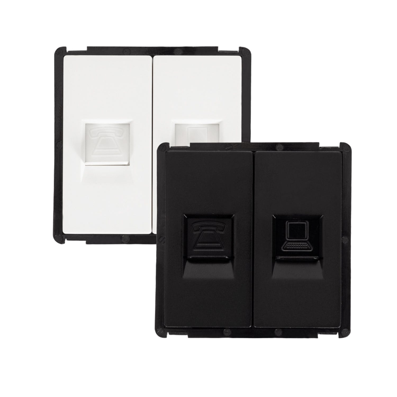 Trendi - Presa coassiale TV moderna lucida tattile+presa Ethernet Trendi - Presa coassiale TV moderna lucida tattile+presa Ethernet