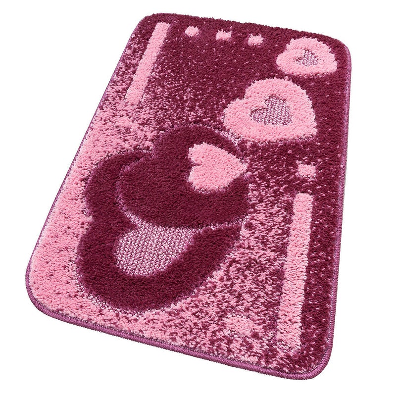 Miękka Antypoślizgowa Shaggy 3D Chłonna Mata łazienkowa 50x80 cm w Kiery Fioletowy