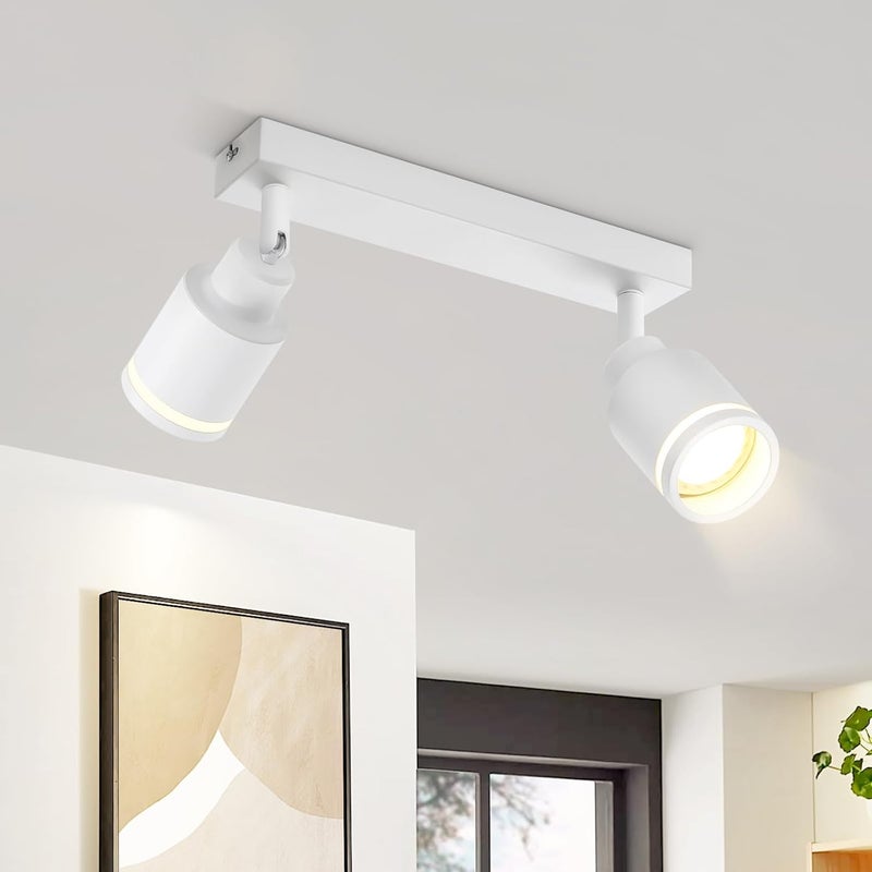 NETTLIFE Reflektorowa sufitowy nowoczesna lampa sufitowa na 2 regulowane żarówki Metalowa lampa sufitowa GU10