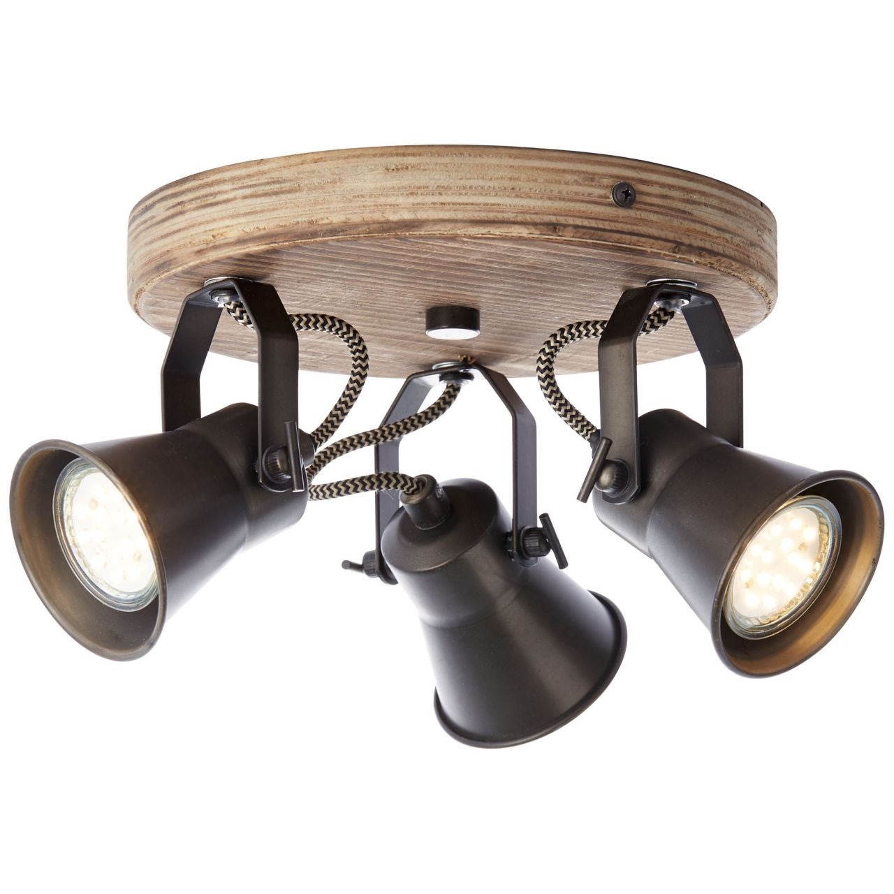 Seng Ranut Lámpara BRILLIANT, lámpara de pie LED Ranut 3 llamas negra, 3x LED ...