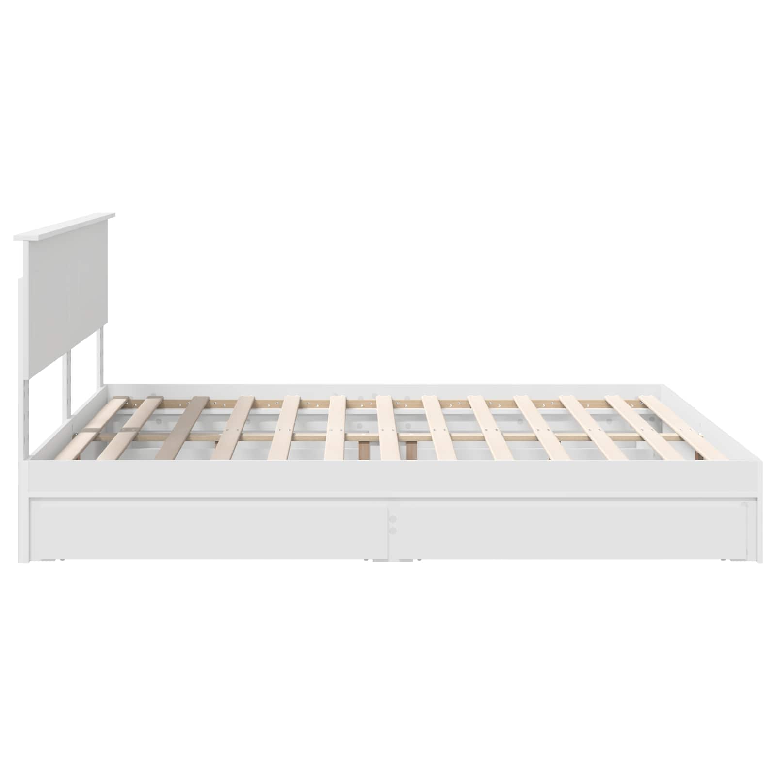 Lit de rangement réglable blanc 180 x 200 cm en panneau de bois - 9