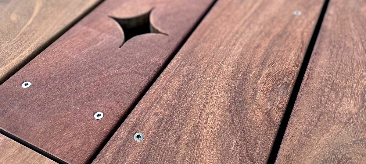 Lame de terrasse en bois exotique CUMARU 21*145*2150mm gamme Biscarrosse - 2