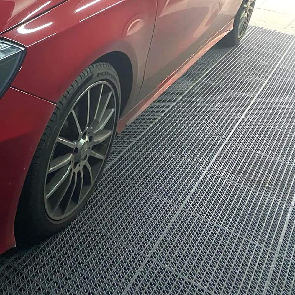 Dalle en PVC renforcé (Gris foncé, 33x33x2cm) - Sols de garage, lave-autos, entrepôts. Zones de travail et de trafic intense - 9