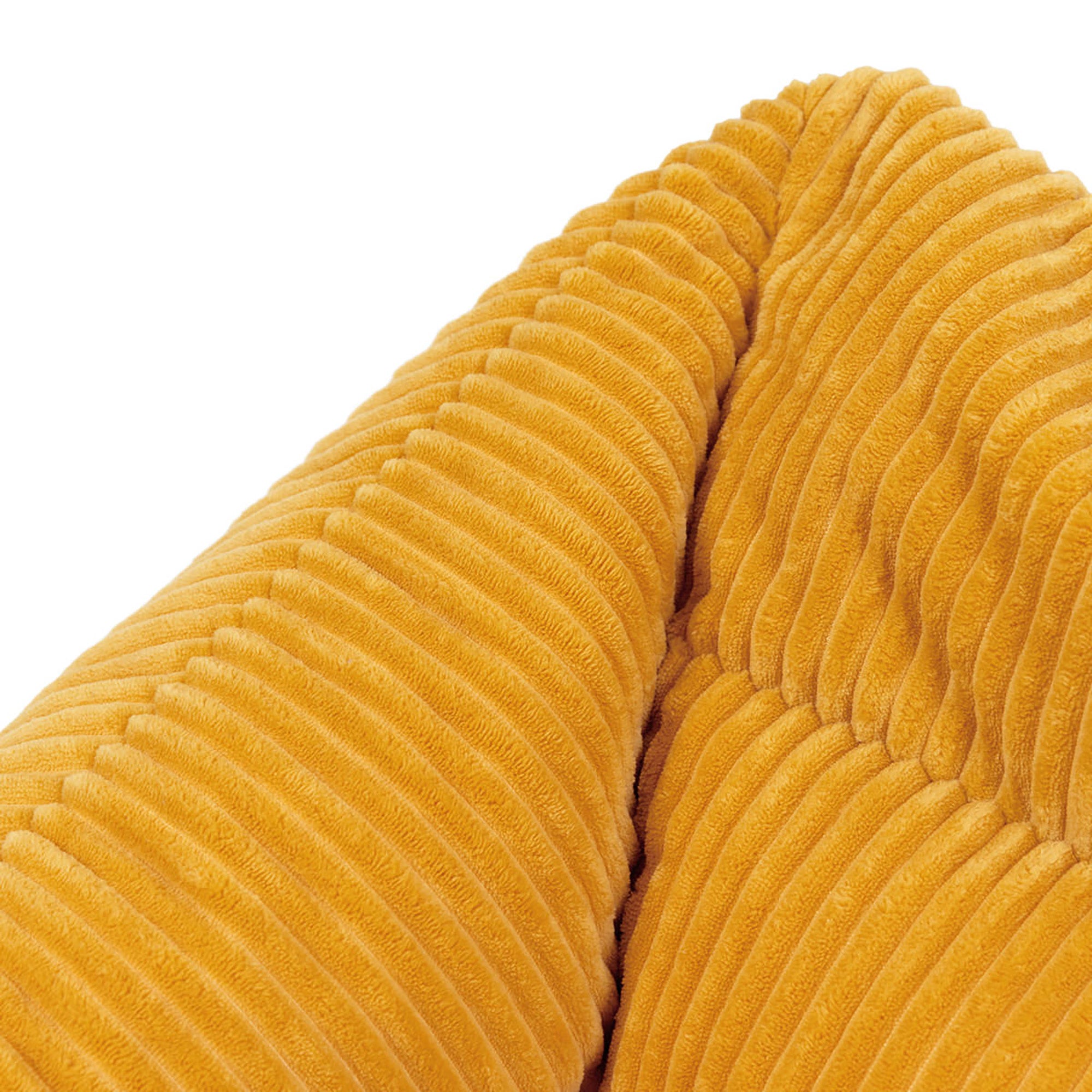 Pouf canapé enfant Icon velours côtelé Oeko-Tex® jaune ocre, chambre, salon, 55x95cm - 6